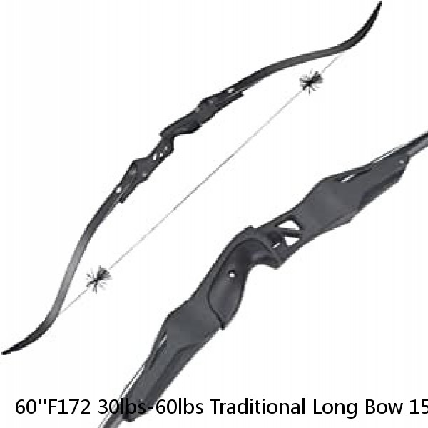 60''F172 30lbs-60lbs Traditional Long Bow 15"Camo Riser Archery Hunting Shooting